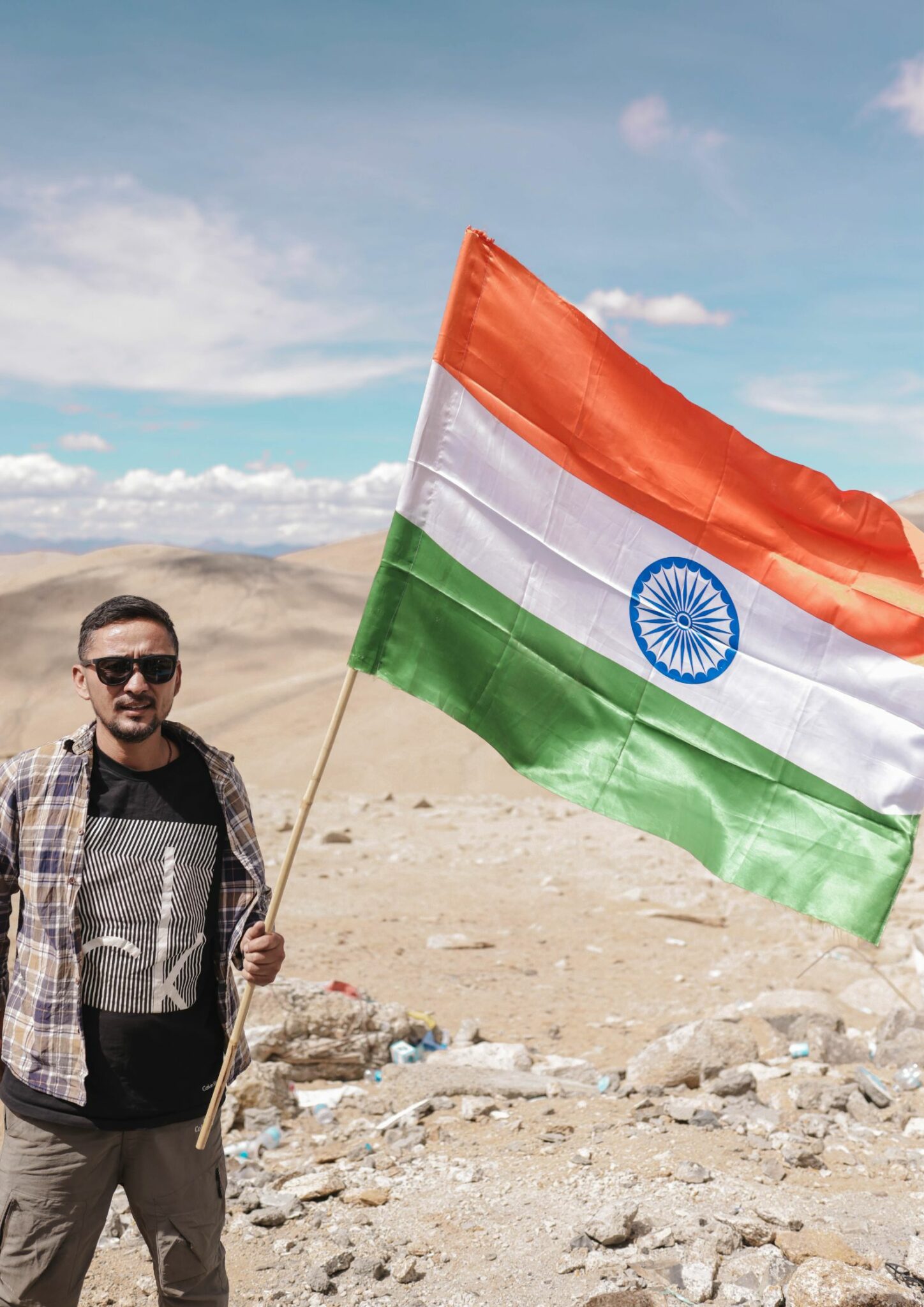 Shot of a traveller during his Leh ladakh tour package